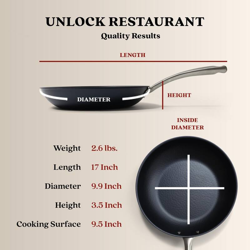 Alva Black Angus Pre-Seasoned Carbon Steel Frying Pan, Naturally Nonstick