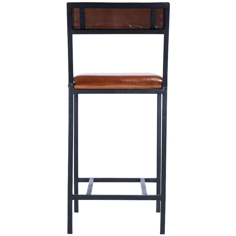 Lazarus Leather & Metal 27" Counter Stool