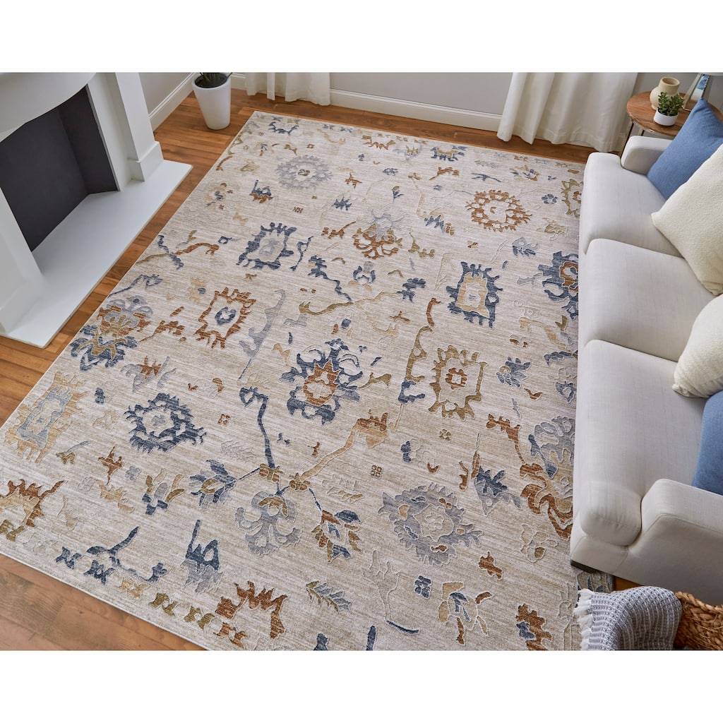 Grand Bazaar Hyannis Machine Made Floral & Botanical Transitional Area Rug