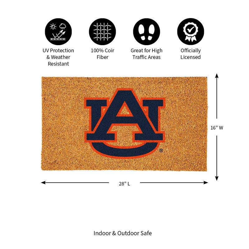 Coir Door Mat, 16"x 28", Auburn University - 28" x 16"