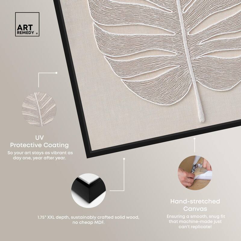 Linen Leaf I Canvas by Art Remedy