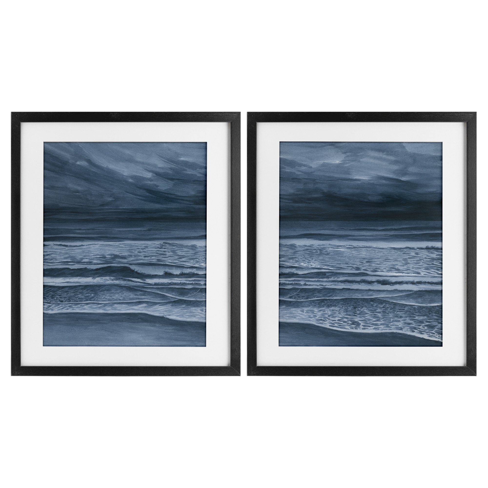 Stupell Dramatic Sea Dark Storm Framed Art Design By Grace Popp (Set of 2)