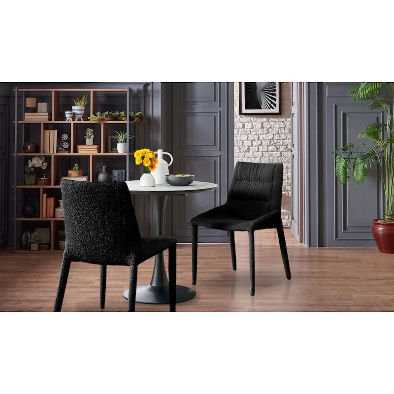 NPD Furniture Kelsey Fabric Dining Side Chair - Set of 2 - Black - Dining Height