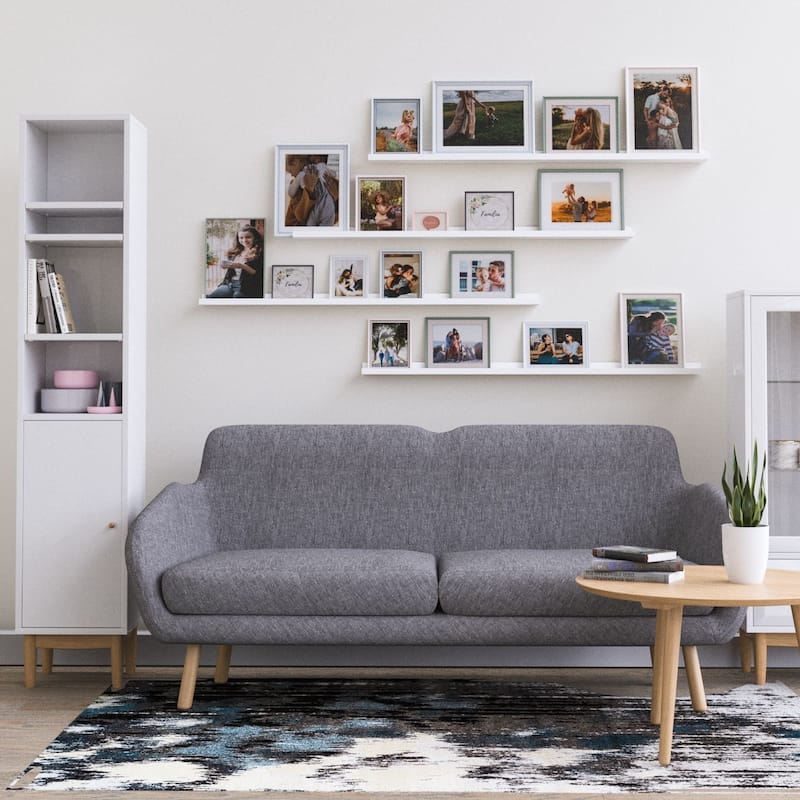 Wallniture Denver 46" Picture Ledge Floating Shelves, White, Set of 4