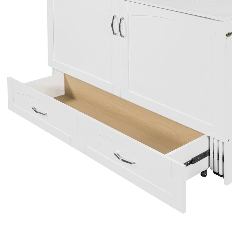 Queen Size Smart Murphy Bed with Roller Skate System With Built-in USB And A set of Sockets