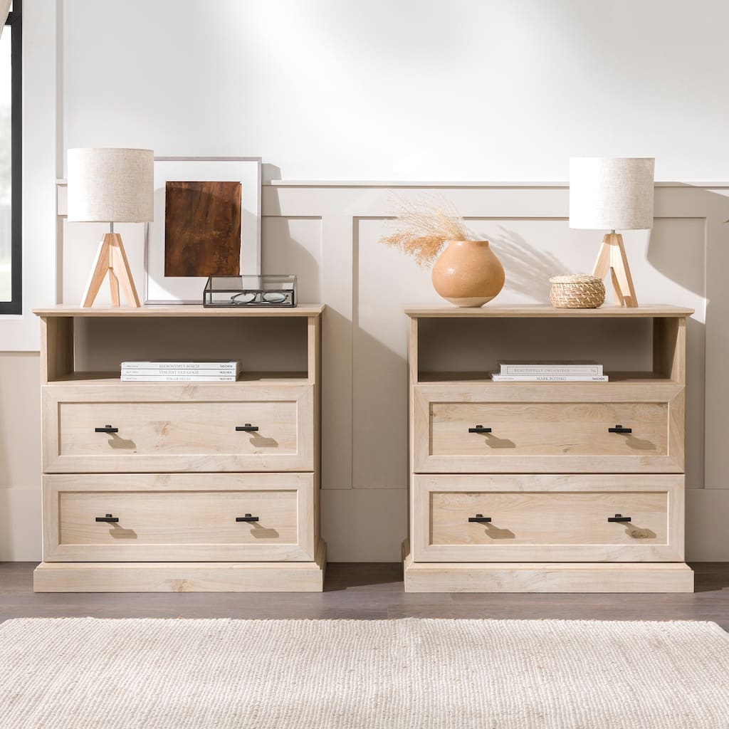 Walker Edison Classic 2-Drawer Nightstand (Set of 2)