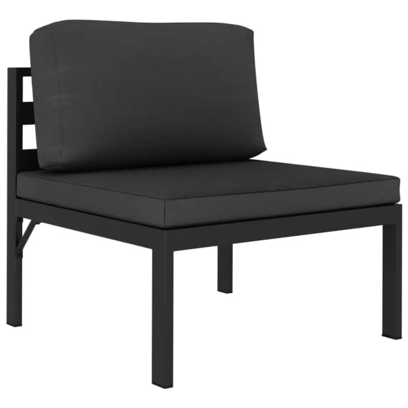 vidaXL Patio Sofa with Cushions Aluminum Anthracite