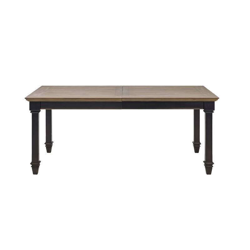Traditional Wood Kitchen Extension Dining Table, Black - Large