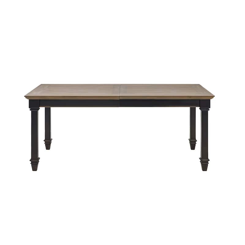 Traditional Wood Kitchen Extension Dining Table and Six Chairs, Black