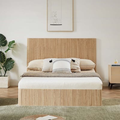 Modern Lift Up Storage Bed,Hydraulic Storage,with Corrugated Curves