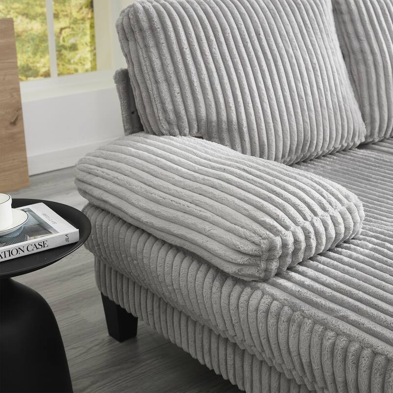 U-Shaped Modular Sectional Sofa with Double Chaise Lounge, Convertible Deep Seat Sleeper Sofa, Velvet Upholstered 4 Seater Sofa