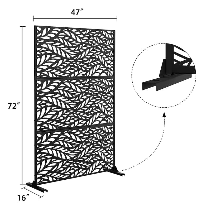 Outdoor Privacy Screen Free Standing Stream Leaf