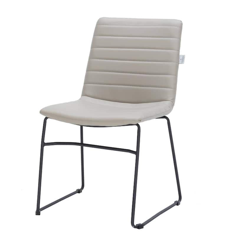 Zylar Modern Leather Guest Chair with Lumbar Support, Stainless Steel Base, High-Density Foam, Floor Protectors, 300 lb Capacity