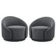 preview thumbnail 67 of 80, 34" Wide 2 Set Velvet/ Boucle Barrel Swivel Chair