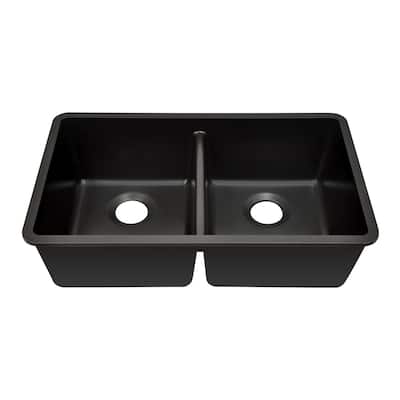 32 Inch Lexicon Platinum Quartz Composite Drop-in Undermount Galaxy Black - 19" W x 32" L x 9.75" H