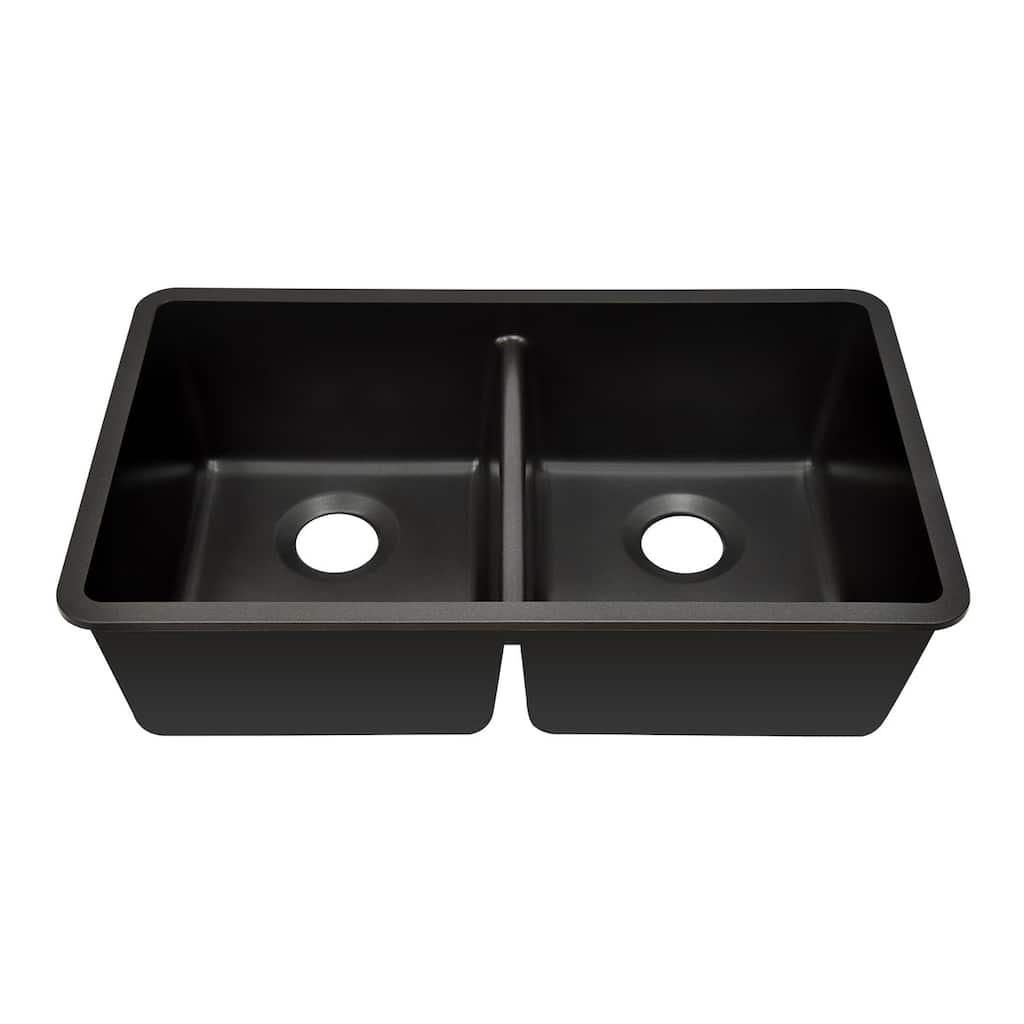 32 Inch Lexicon Platinum Quartz Composite Drop-in Undermount Galaxy Black - 19" W x 32" L x 9.75" H