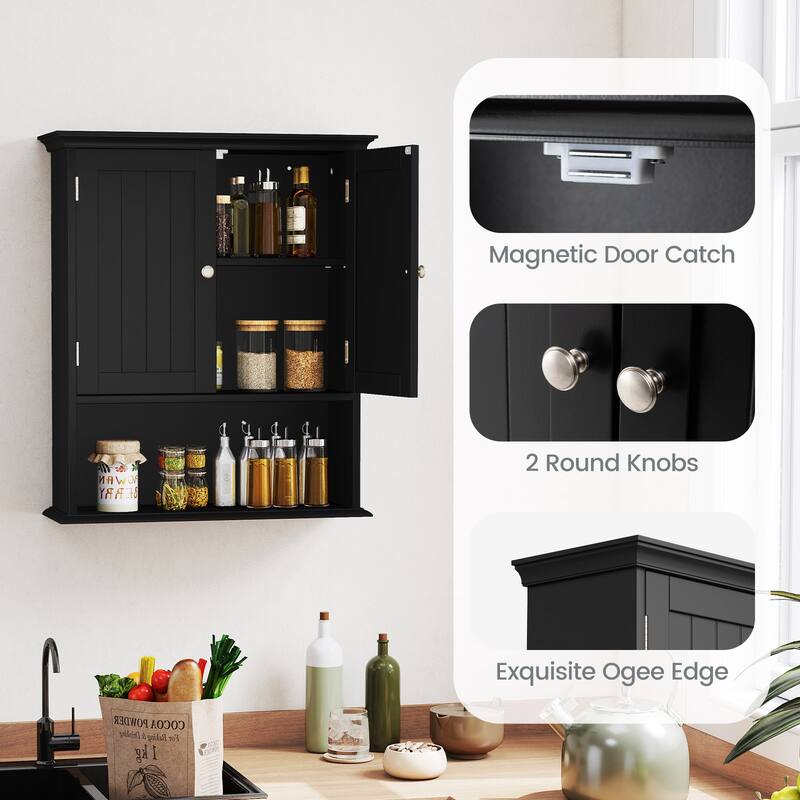 Costway Wall Mount Bathroom Cabinet Storage Organizer Medicine Cabinet