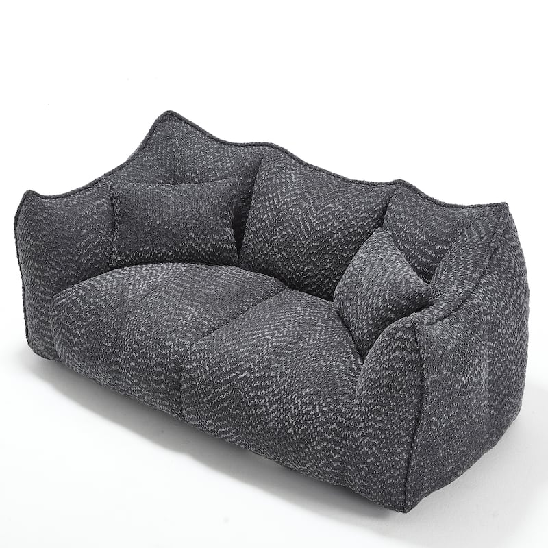 Giant Bean Bag Loveseat Sofa with Armrest for Living Room