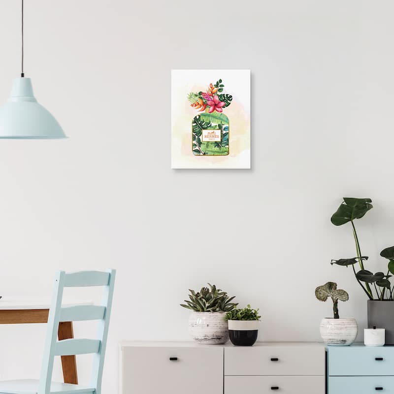 Greenery CC Perfume Bottle Canvas Art Print