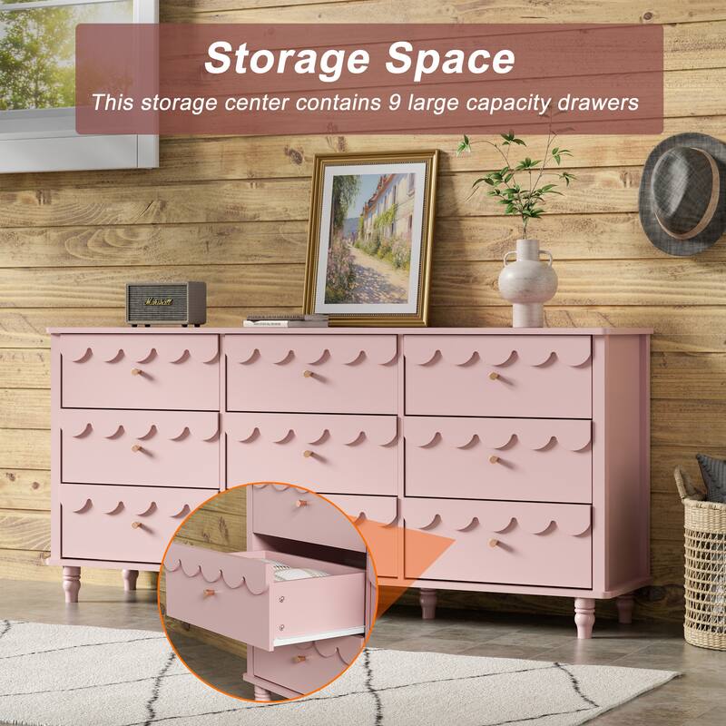 Royal 9-Drawer Lace Dresser - Max Storage for Growing Kids