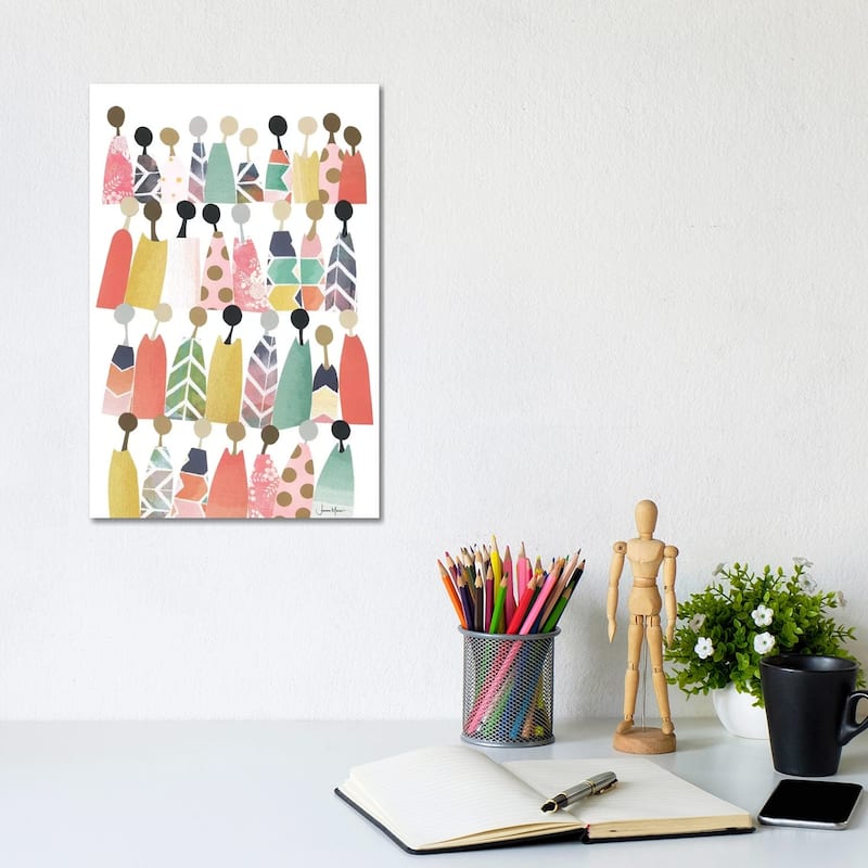 iCanvas "Pastel Rainbow People" by LouLouArtStudio Canvas Print - 12x8x0.75