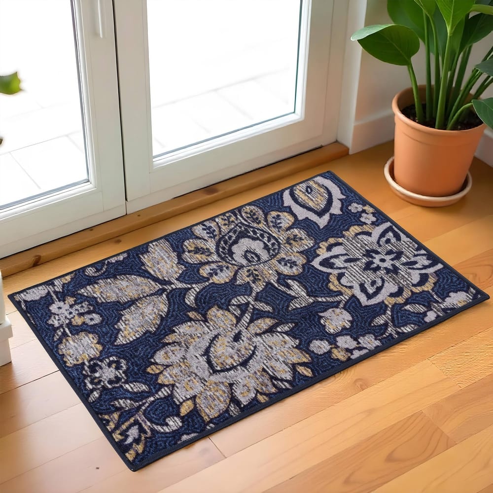 Superior Traditional Non-Slip Classic Floral Indoor Area Rug