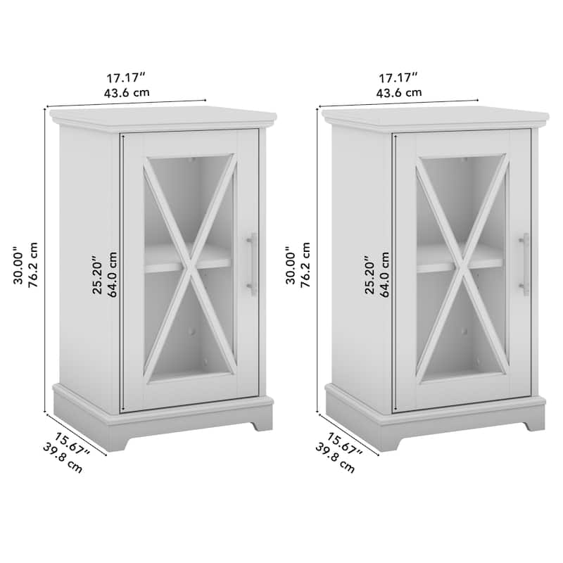 Lennox Farmhouse End Table with Storage - Set of 2 by Bush Furniture