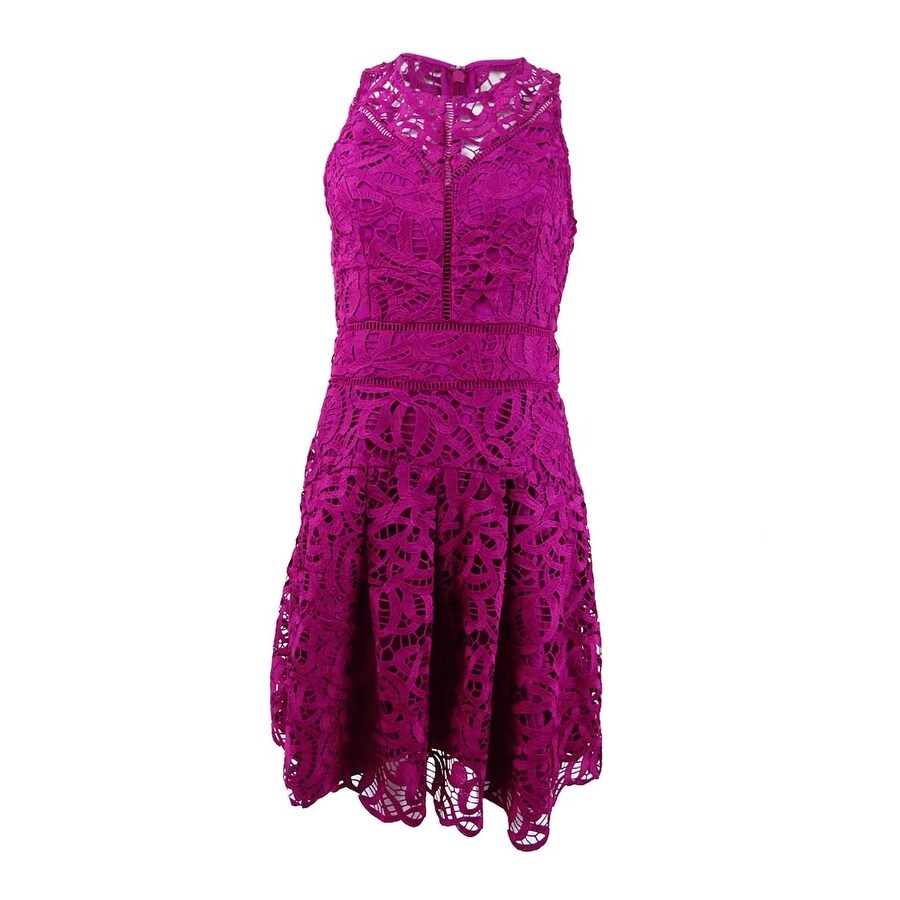 magenta fit and flare dress