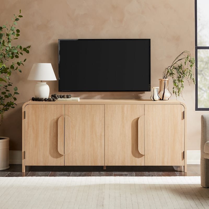 Middlebrook Modern Curved 70-inch Buffet Sideboard and TV Stand - Natural