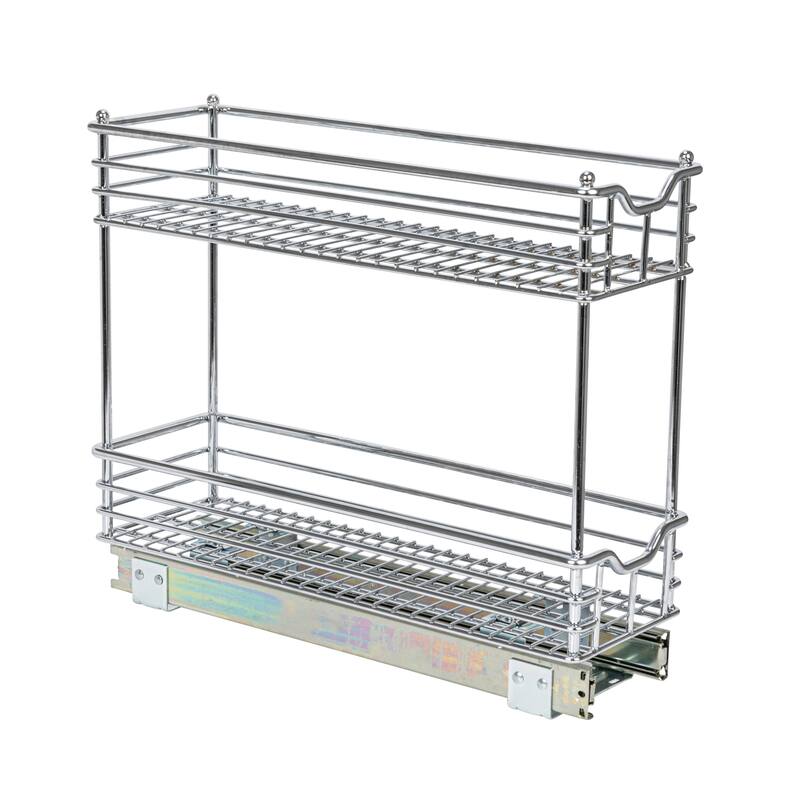 Household Essentials Sliding Organizer, Chrome - 21.0"L x 7.0"W x 17.5"H