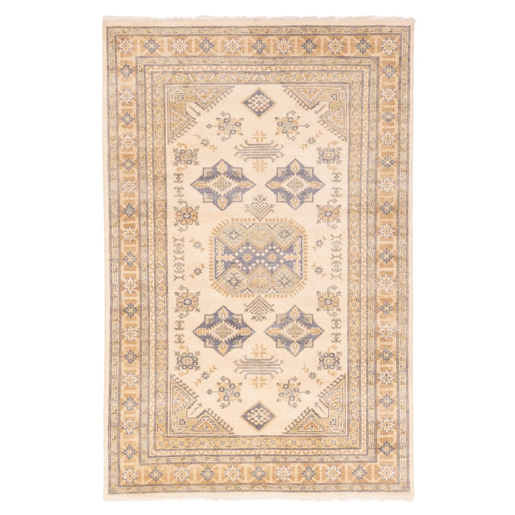 ECARPETGALLERY Hand-knotted Finest Oushak Ivory Wool Rug - 5'11 x 8'11