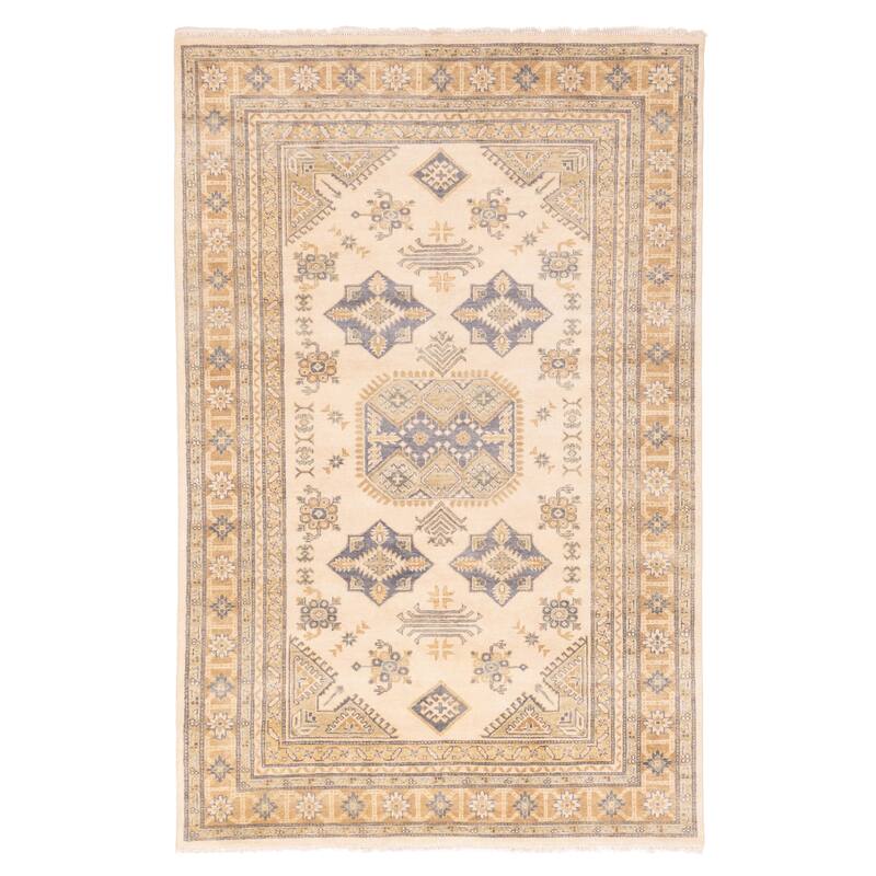 ECARPETGALLERY Hand-knotted Finest Oushak Ivory Wool Rug - 5'11 x 8'11