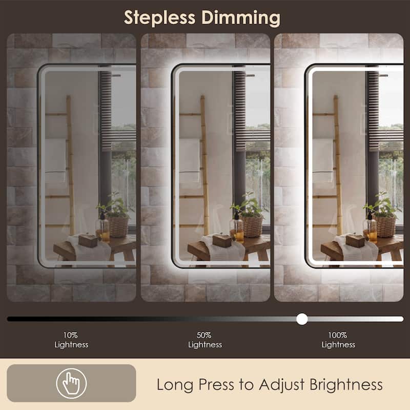 Altair Viaggi Rectangle Framed LED Lighted Wall Mirror