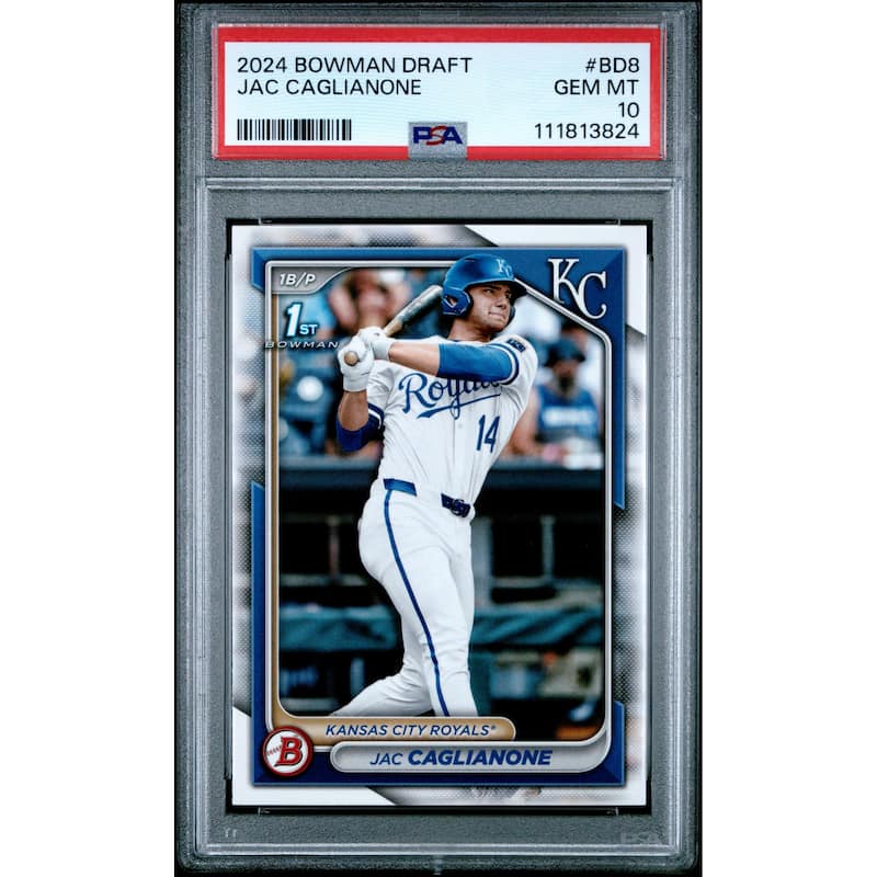Jac Caglianone 2024 Bowman Draft Baseball Rookie Card #BD8 Graded PSA 10 - 8' x 11'