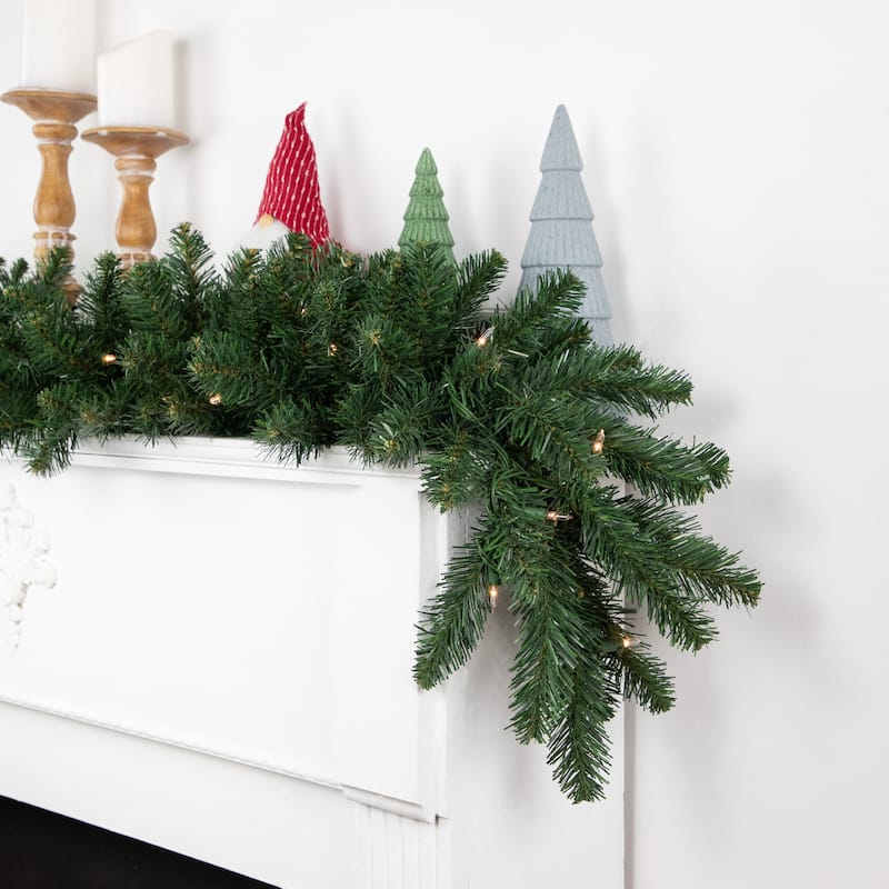 9' x 12 Buffalo Fir Artificial Christmas Garland - Clear Lights