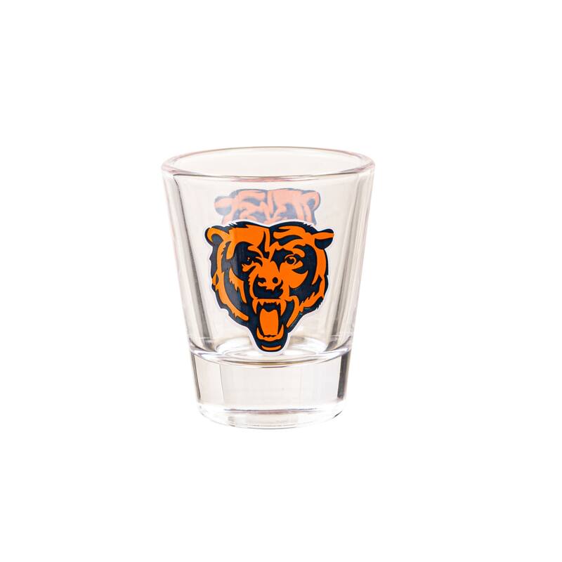 4-Piece Ceramic and Glass 2 oz. Shot Glass Set, Chicago Bears