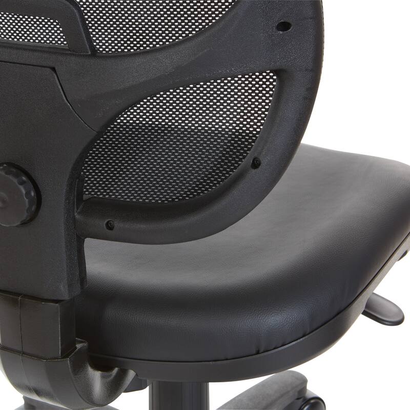 Office Star Mesh Screen Back Task Chair with Vinyl Seat