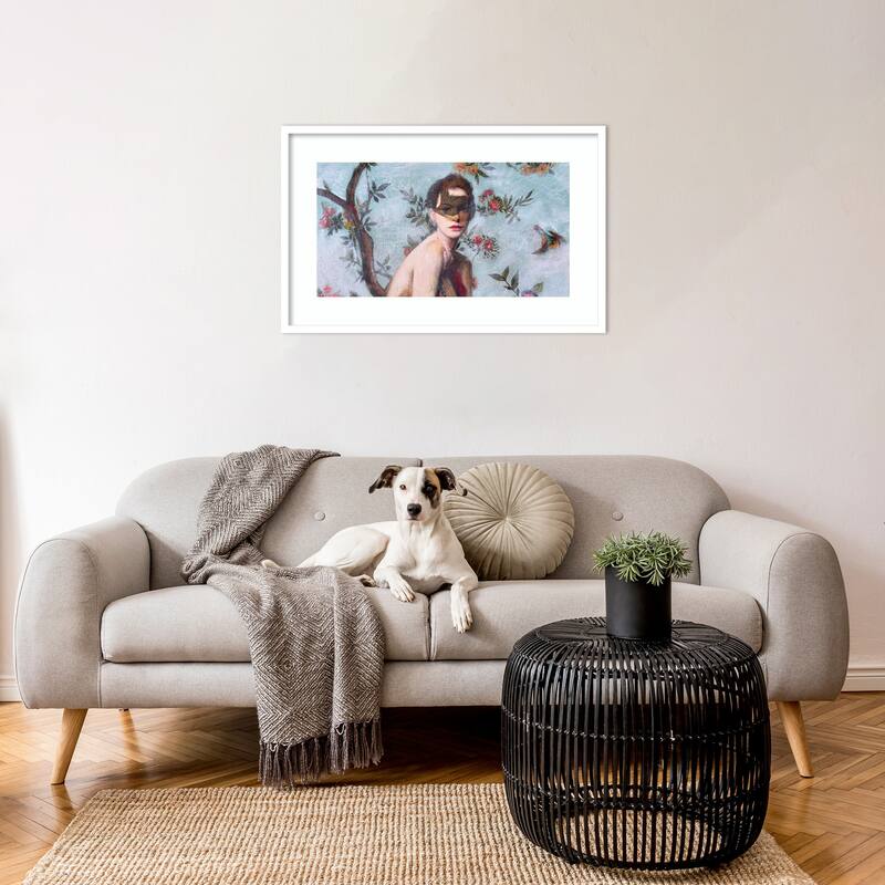 Veiled in Crimson by Karenina Fabrizzi Wood Framed Wall Art Print