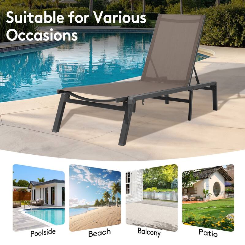 5-Position Reclining Folding Lounge Chair – Adjustable Backrest & Portable Relaxation