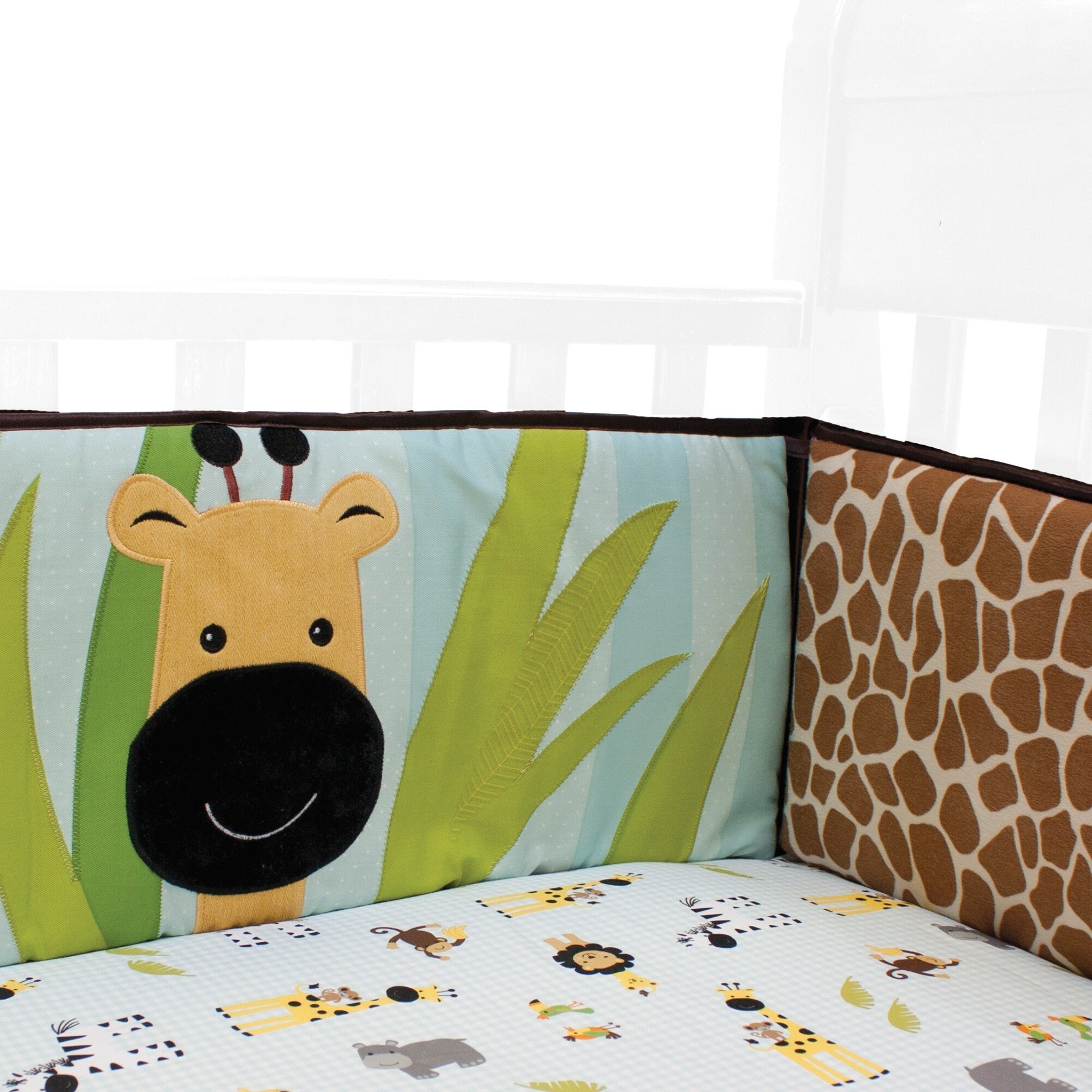 Shop Lambs Ivy Peek A Boo Jungle Blue Brown Safari Animal 4