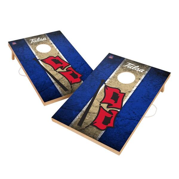 slide 2 of 5, Vintage Tulsa Golden Hurricane 2x4 Tailgate Cornhole Boards Include Carrying Case