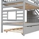 preview thumbnail 4 of 8, Twin over Twin House Bunk Bed with Trundle and Slide, Storage Staircase, Roof and Window Design, Gray