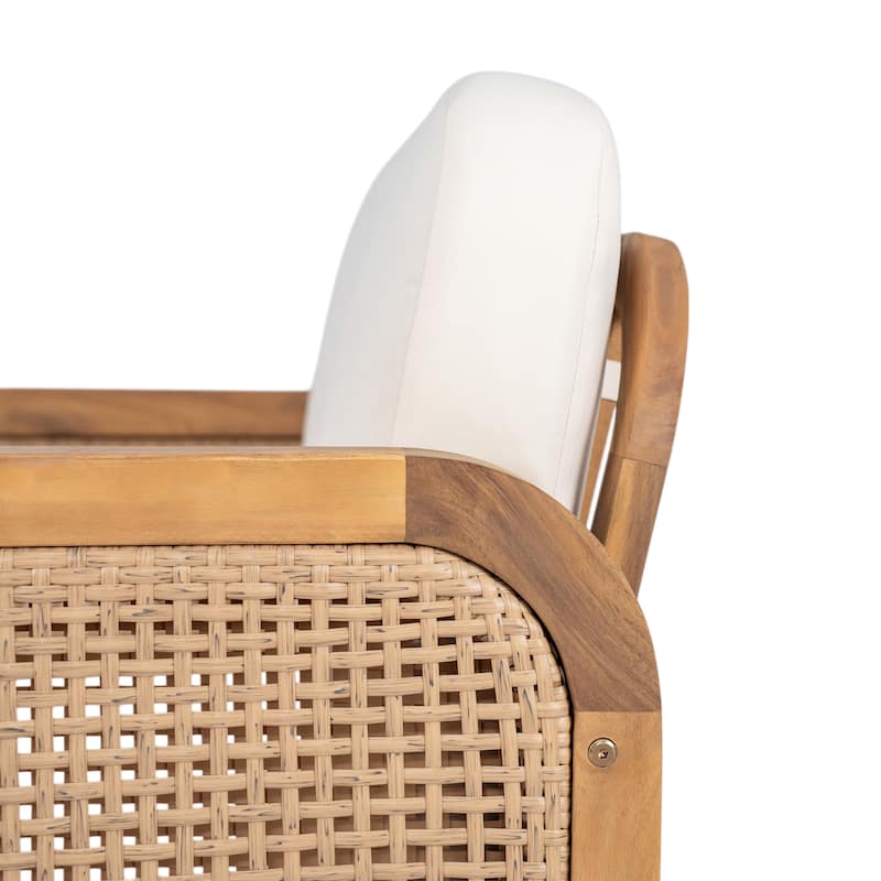Christopher Knight Home- Evangeline Outdoor Acacia Wood Wicker Club Chair
