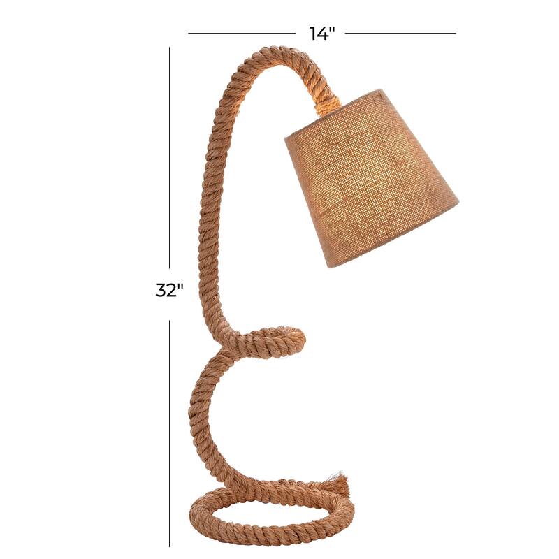 Brown Jute Rope Twisted Rope Styled Desk or Table Lamp