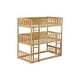 preview thumbnail 11 of 11, Space-saving Design Wood Bunk Bed with Ladders, Guardrails and Detachable Bunk Bed, Oak