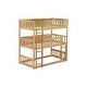 preview thumbnail 11 of 11, Twin Size Triple Rubber Wood Bunk Bed, Oak