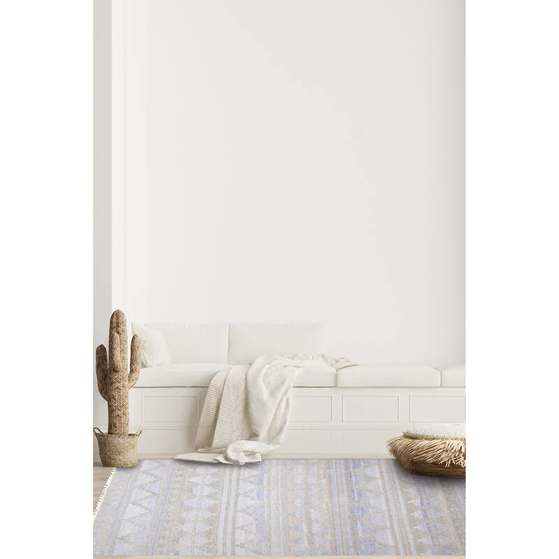 ECARPETGALLERY Flat-Weave Ankara FW Grey Wool Kilim - 5'9 x 8'8