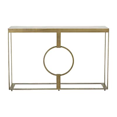 Sagebrook Home Modern Glam Iron Marble Top Coffee or Accent Table
