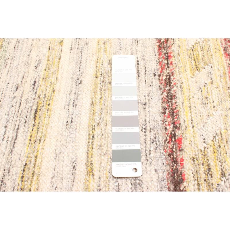 ECARPETGALLERY Flat-Weave Ankara FW Light Grey Wool Kilim - 5'8 x 7'10