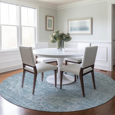 Machine Washable Indoor/ Outdoor Vintage Traditional Chantille Rug